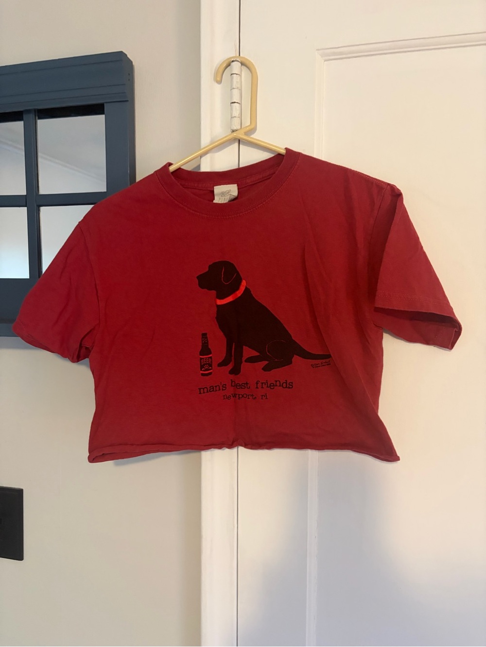 Vintage-Inspired Red Dog Graphic Newport RI tee